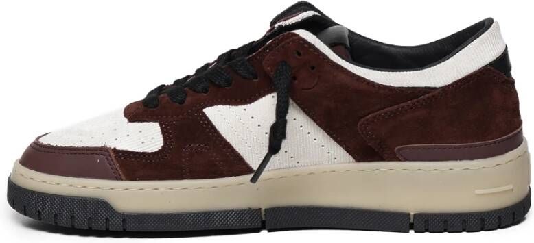 D.a.t.e. Bruine leren sneakers met logo Brown Heren