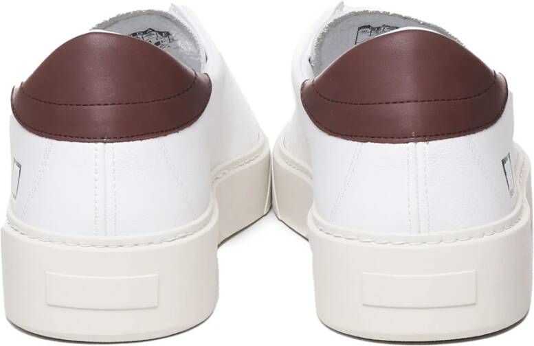 D.a.t.e. Bruine leren sneakers met logodetail White Heren