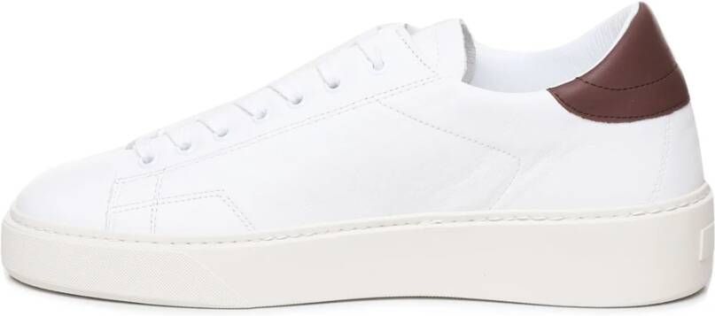 D.a.t.e. Bruine leren sneakers met logodetail White Heren