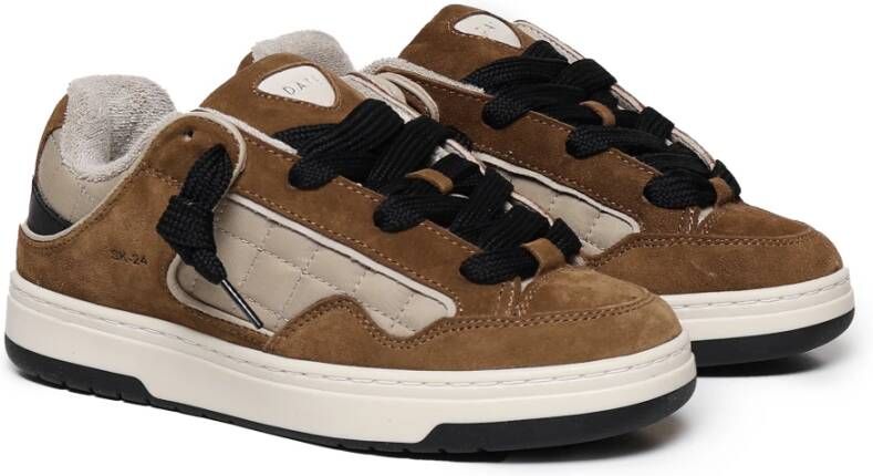 D.a.t.e. Bruine Vetersluiting Rubberen Zool Sneakers Brown Dames