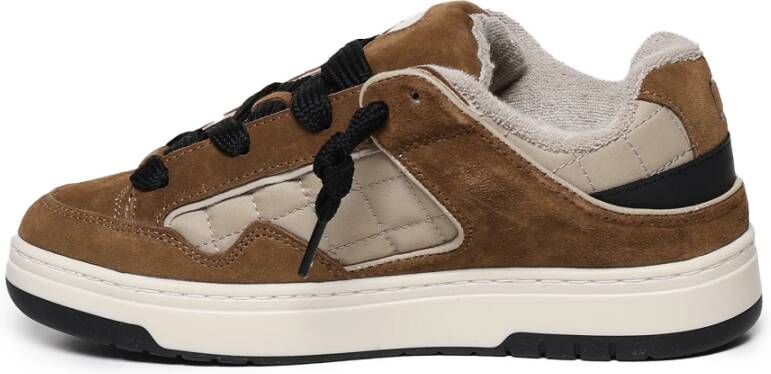 D.a.t.e. Bruine Vetersluiting Rubberen Zool Sneakers Brown Dames