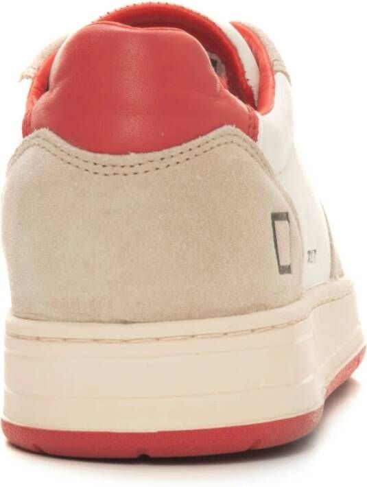 D.a.t.e. Leren Court Sneakers met Veters Wit Heren