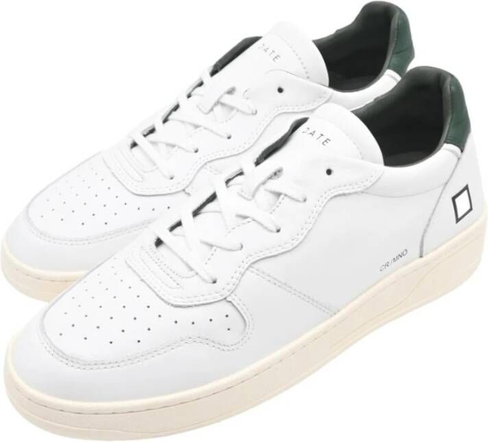 D.a.t.e. Court Mono White Green Sneakers White Heren