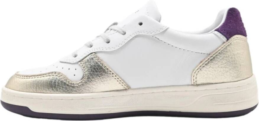 D.a.t.e. Gelamineerde Wit-Platina Court Sneakers White Dames