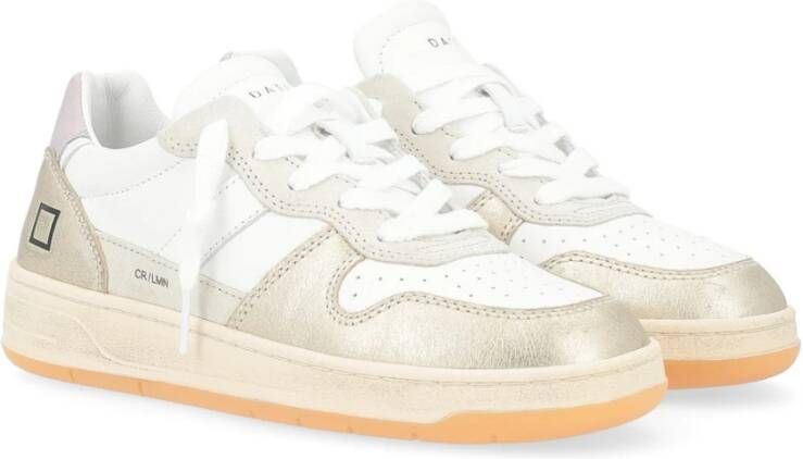 D.a.t.e. Gelamineerde Witte Platino Court Sneakers White Dames