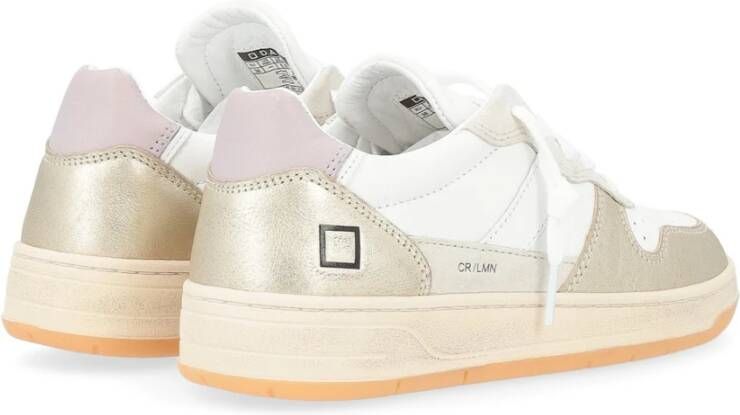 D.a.t.e. Gelamineerde Witte Platino Court Sneakers White Dames