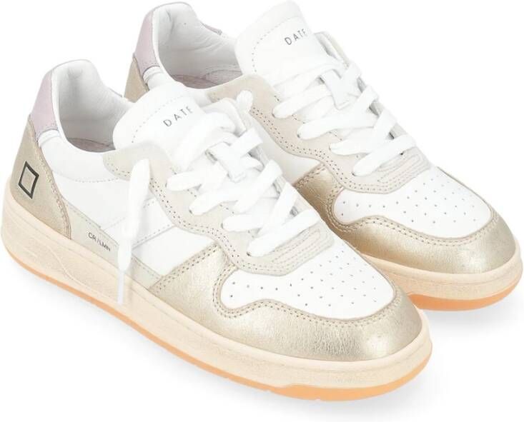 D.a.t.e. Gelamineerde Witte Platino Court Sneakers White Dames