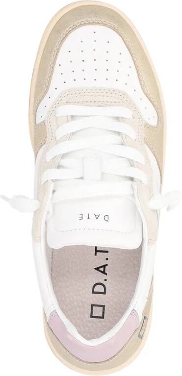 D.a.t.e. Gelamineerde Witte Platino Court Sneakers White Dames