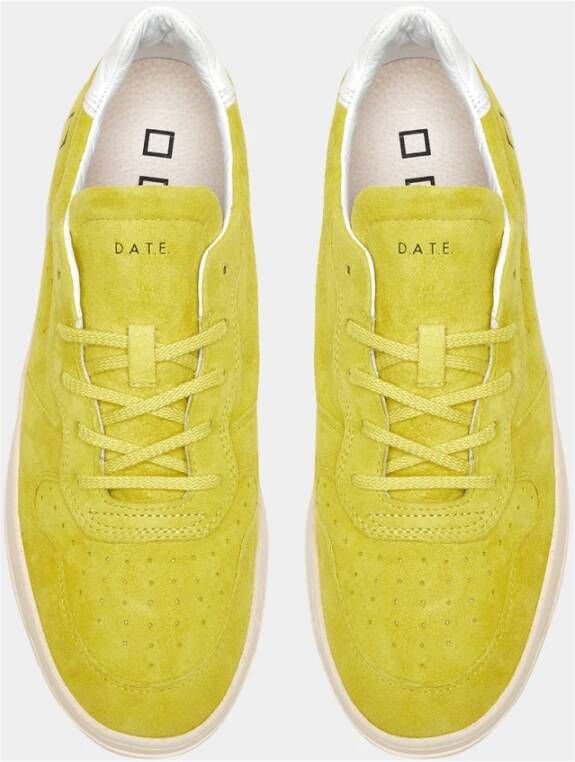 D.a.t.e. Gele Leren Sneakers Yellow Heren