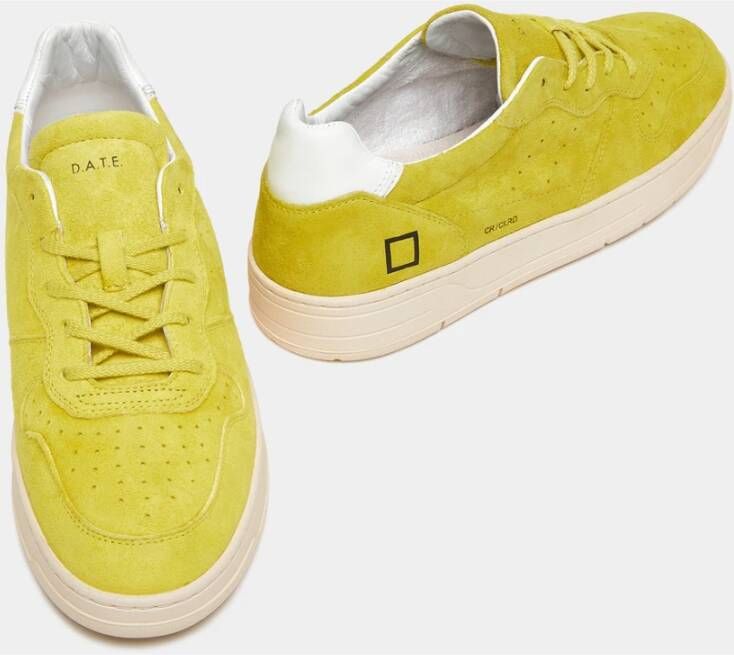 D.a.t.e. Gele Leren Sneakers Yellow Heren