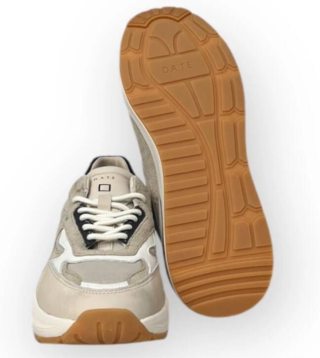 D.a.t.e. Gewaxte Sneakers voor Stijlvol Schoeisel Beige Heren