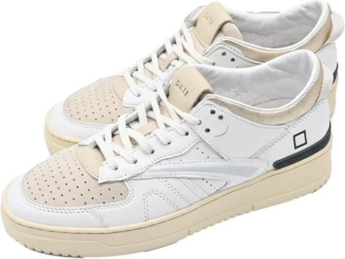 D.a.t.e. Glanzend Wit Beige Sneakers White Dames