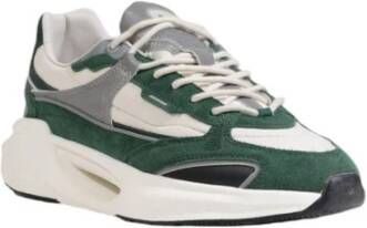 D.a.t.e. Groene Leren Lage Sneakers Green Heren