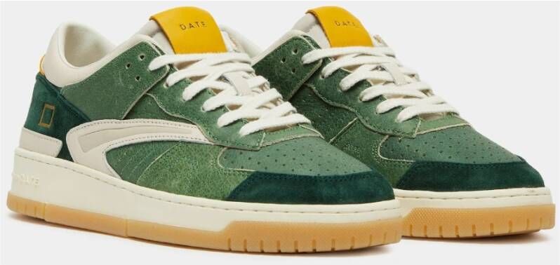 D.a.t.e. Groene Leren Sneakers Toernooi Stijl Green Heren