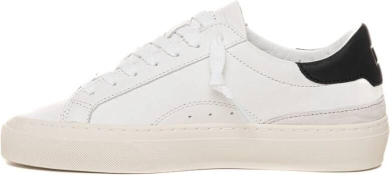 D.a.t.e. Kalfssneakers met veters en contrastdetails White Dames