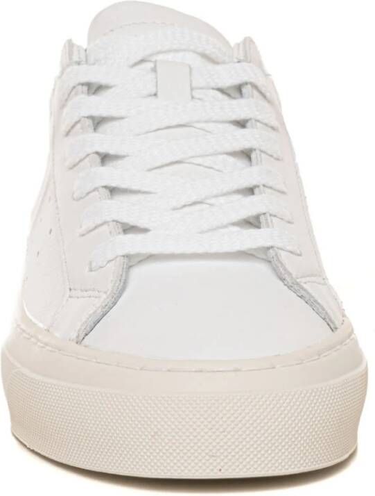 D.a.t.e. Kalfssneakers met veters en contrastdetails White Dames