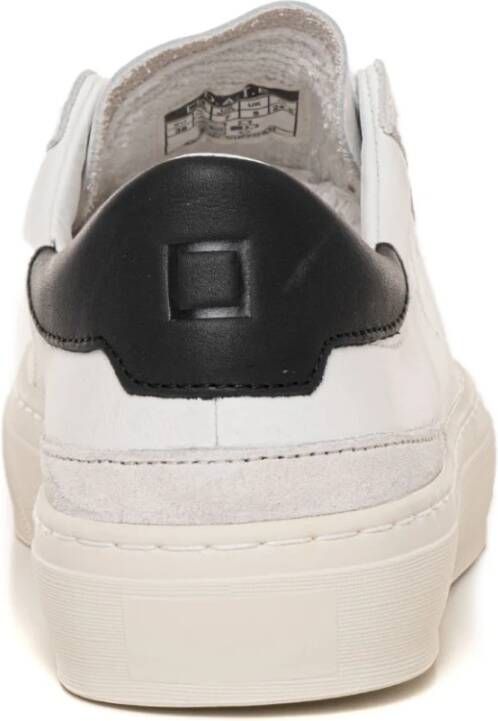 D.a.t.e. Kalfssneakers met veters en contrastdetails White Dames