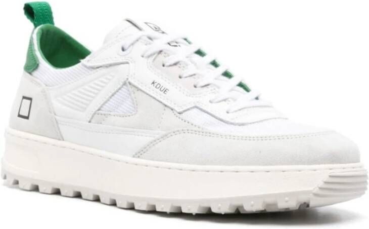 D.a.t.e. Klassieke witte sneakers met blauwe details White Heren