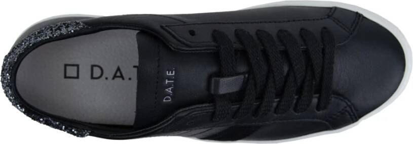 D.a.t.e. Leren damessneakers met veters Black Dames