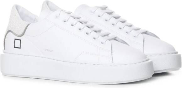 D.a.t.e. Leren Lage Glitter Sneakers White Dames