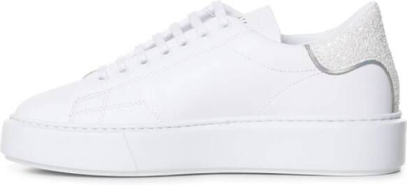 D.a.t.e. Leren Lage Glitter Sneakers White Dames