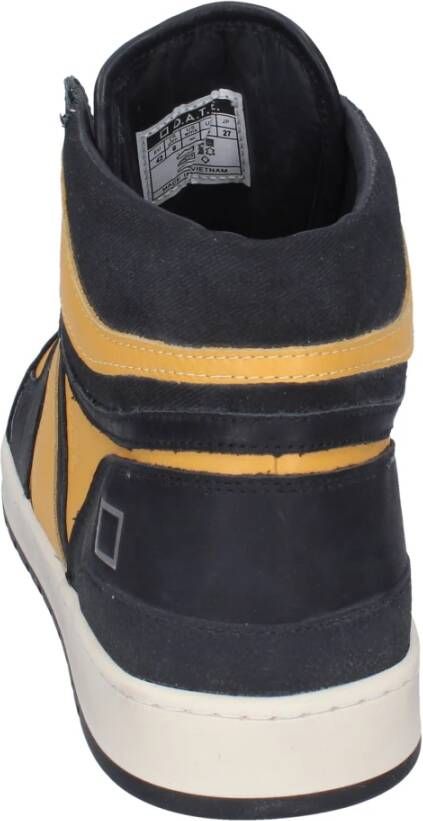 D.a.t.e. Leren Night Sneakers voor Mannen Yellow Heren