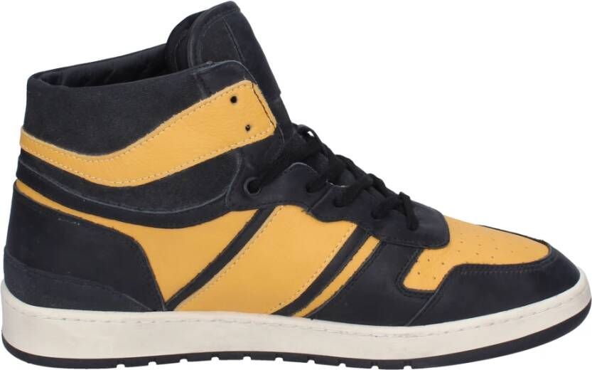 D.a.t.e. Leren Night Sneakers voor Mannen Yellow Heren