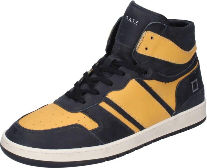 D.a.t.e. Leren Night Sneakers voor Mannen Yellow Heren