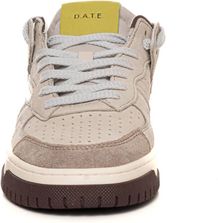 D.a.t.e. Leren sneakers met veters contrastdetails Beige Heren