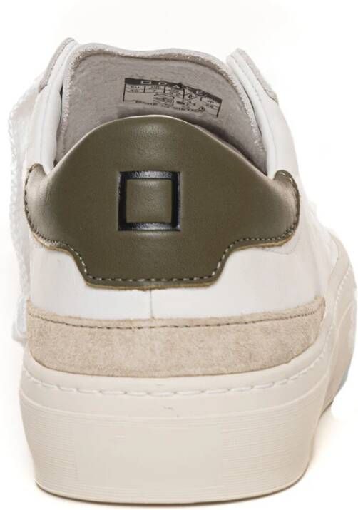 D.a.t.e. Leren sneakers met veters contrasterende hiel White Heren