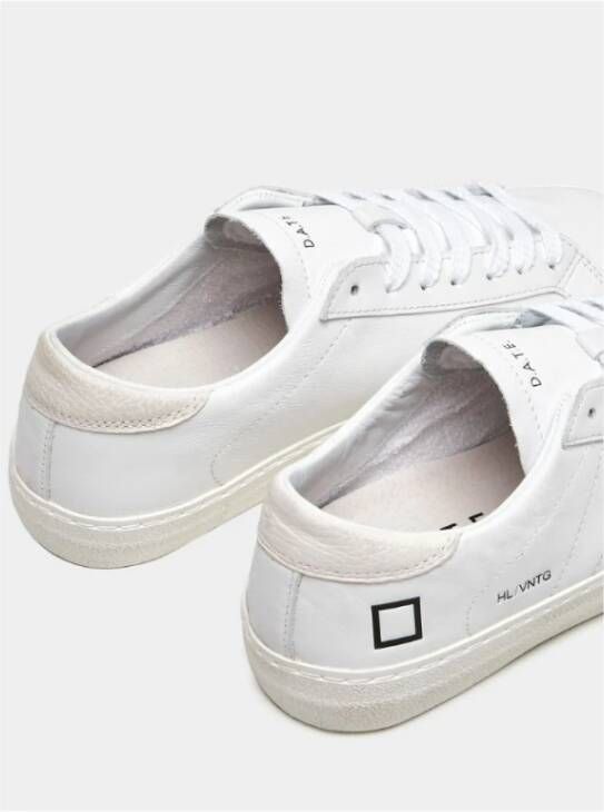 D.a.t.e. Leren Sneakers Ronde Neus Katoenen Veters White Dames