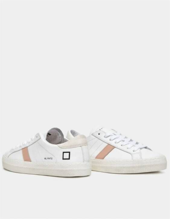 D.a.t.e. Leren Sneakers Ronde Neus Katoenen Veters White Dames