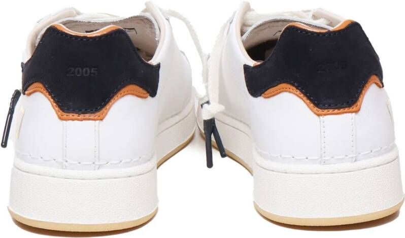 D.a.t.e. Leren Sneakers Wit Blauw Rubberen Zool White Heren