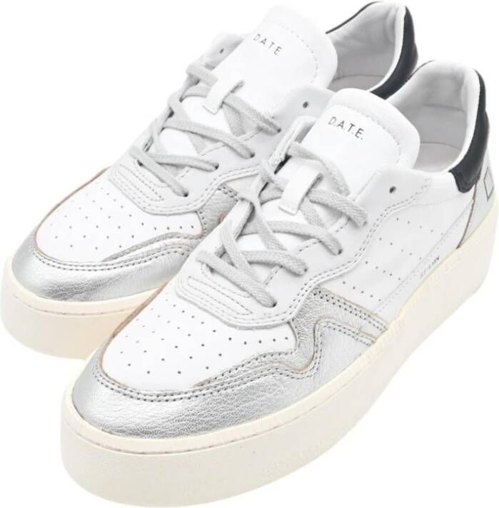 D.a.t.e. Moderne wit-zilveren sneakers White Dames