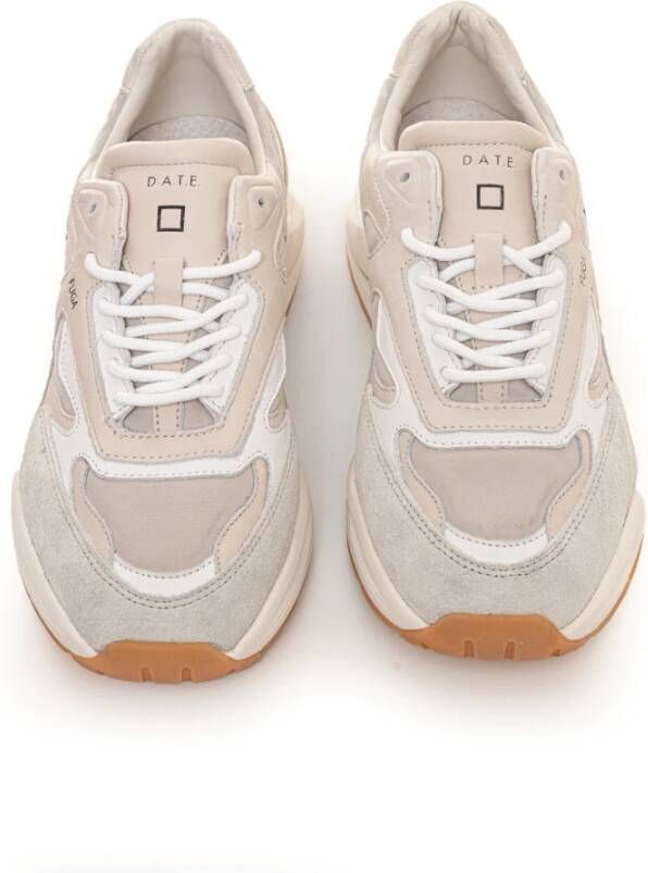 D.a.t.e. Nylon High-Top Sneaker met Suède Beige Heren