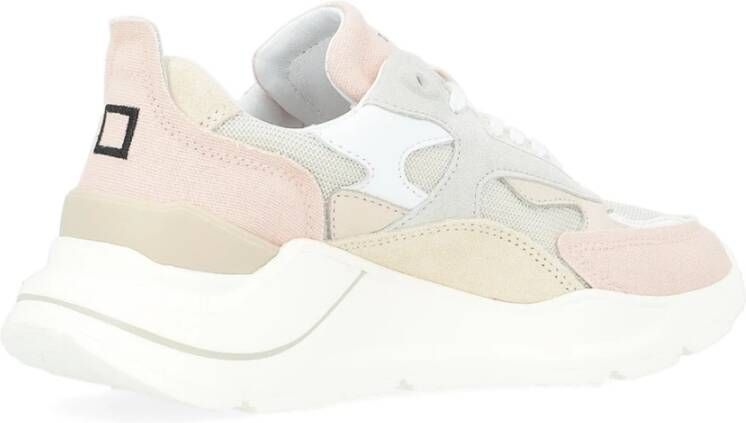 D.a.t.e. Roze en beige canvas sneaker Multicolor Dames