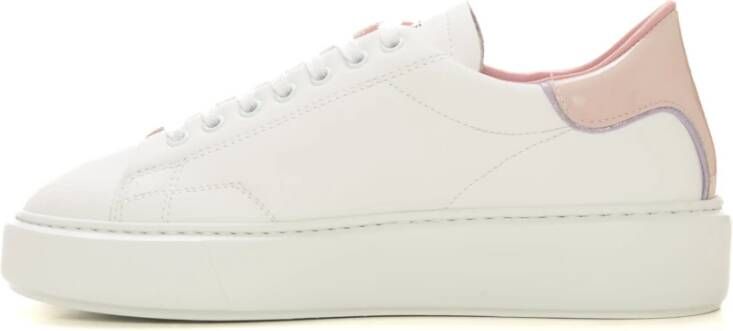 D.a.t.e. Wit-Roze Sfera Patent Leren Sneakers met Veters Wit Dames