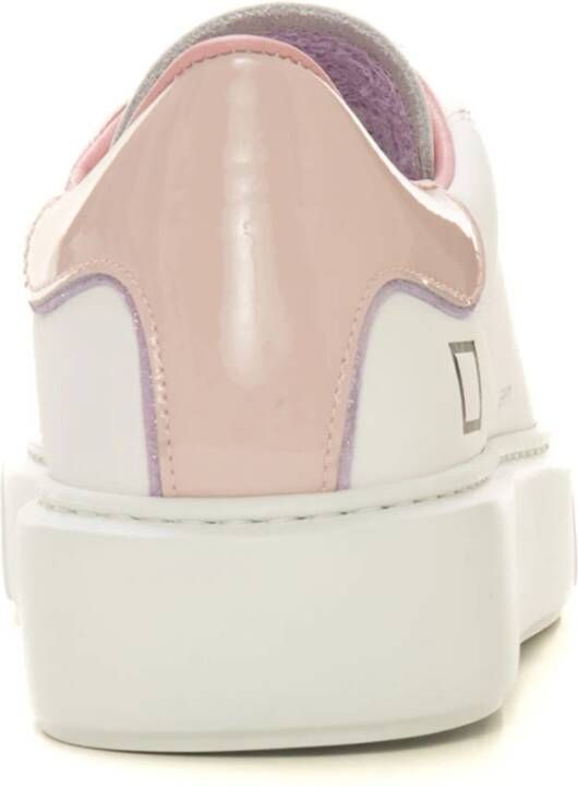 D.a.t.e. Wit-Roze Sfera Patent Leren Sneakers met Veters Wit Dames