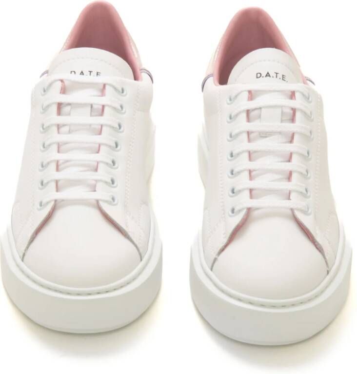 D.a.t.e. Wit-Roze Sfera Patent Leren Sneakers met Veters Wit Dames