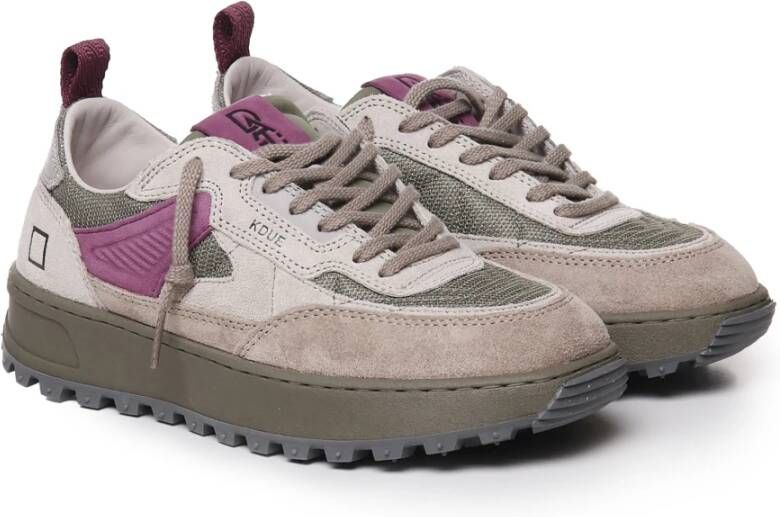 D.a.t.e. Sneakers met dikke zool en suède bovendetails in taupe paars Multicolor Dames