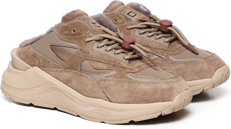 D.a.t.e. Sneakers van mesh en suède sabotstijl Beige Dames