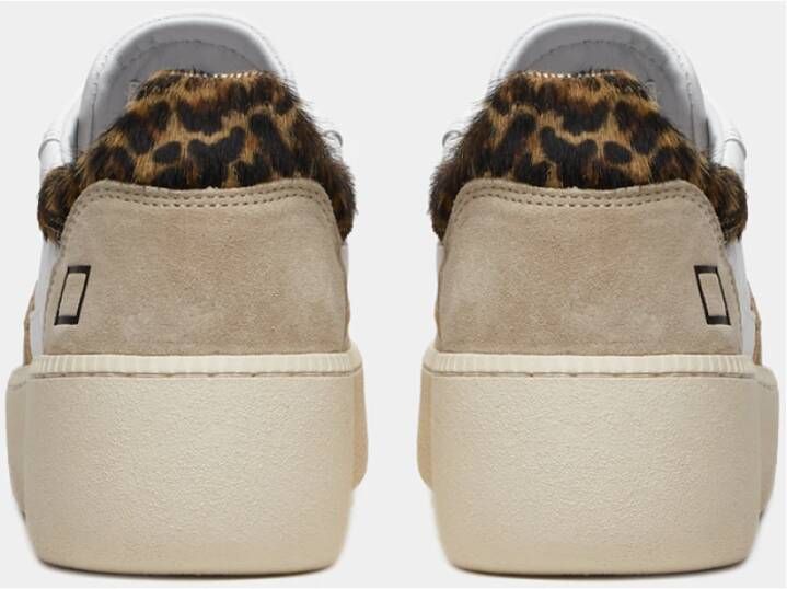 D.a.t.e. Witte Leopard Step Calf Sneakers Wit Dames