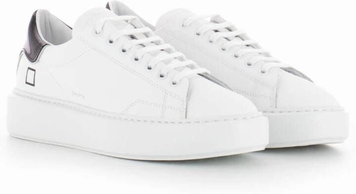 D.a.t.e. Leren Sneakers met Verwijderbare Binnenzool Wit Dames