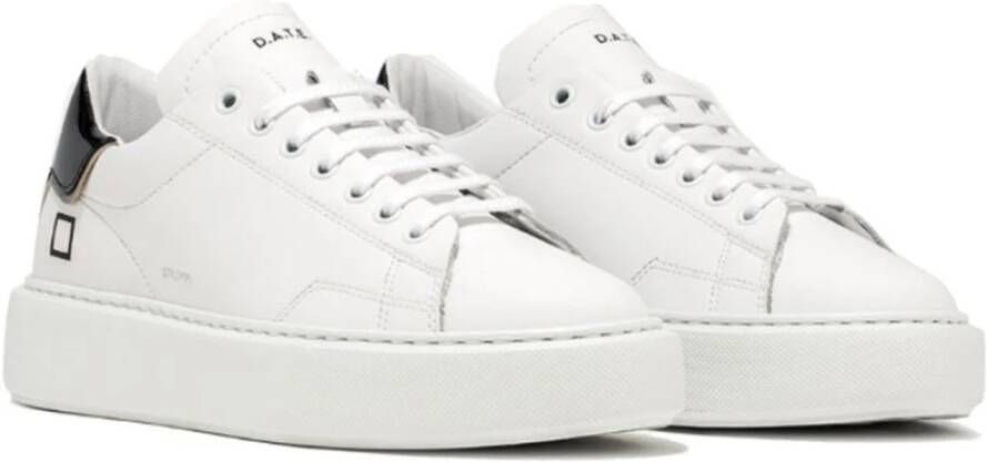 D.a.t.e. Leren WB Low Sneakers Wit Dames