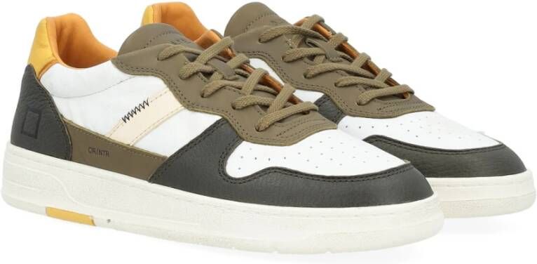 D.a.t.e. Court 2.0 Wit en Militairgroene Sneaker Wit Heren