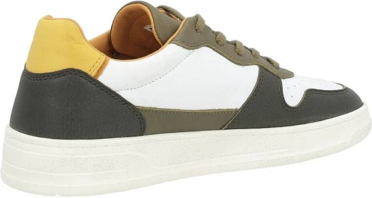 D.a.t.e. Court 2.0 Wit en Militairgroene Sneaker Wit Heren