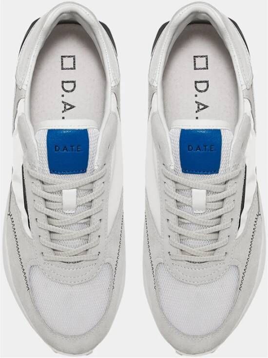 D.a.t.e. Witte Leren Sneakers met Gele Accenten Wit Heren