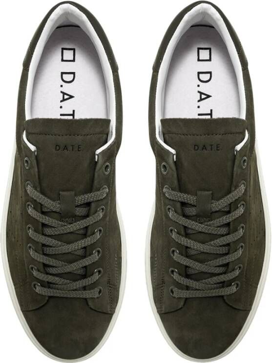 D.a.t.e. Militair Groene Nubuck Lage Sneakers Groen Heren