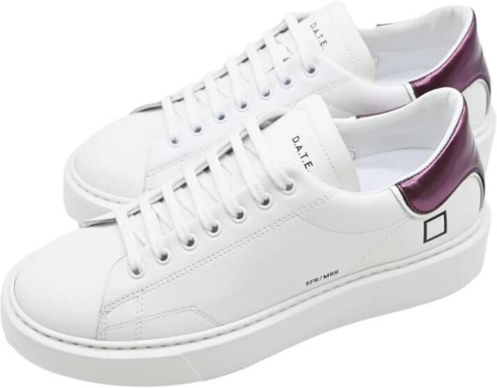 D.a.t.e. Spiegel Wit Paarse Sneakers White Dames