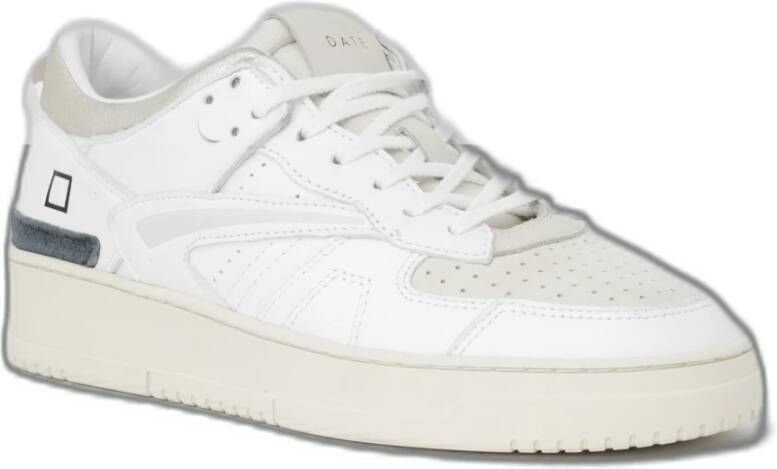 D.a.t.e. Sportieve Beige Leren Sneakers met Rubberen Zool White Dames